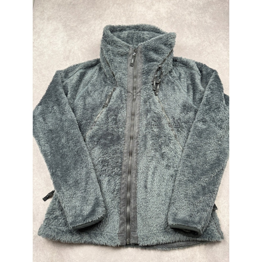 Kuhl Flight Hoody Fleece Jacket Women M Green Full Zip Stowaway Hood Cozy Fall